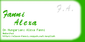 fanni alexa business card